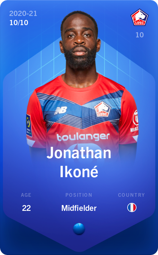 Sorare - Sorare Official - Jonathan Ikoné 2020-21 • Super Rare 10/10 - NFT # 10867144136317396896423541918015716759153422241561955159768385137082293994889