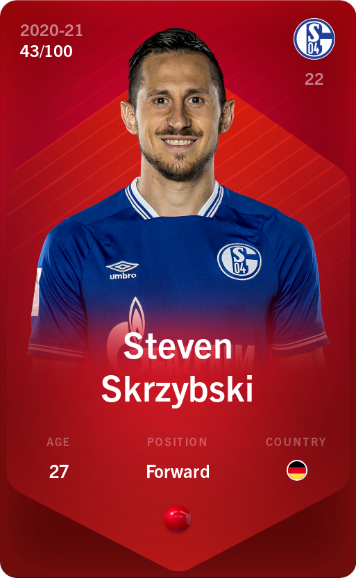 Sorare - Sorare Official - Steven Skrzybski 2020-21 • Rare 43/100 - NFT # 87768843843841181403230250880277363245420675680805943921857753673271396082470