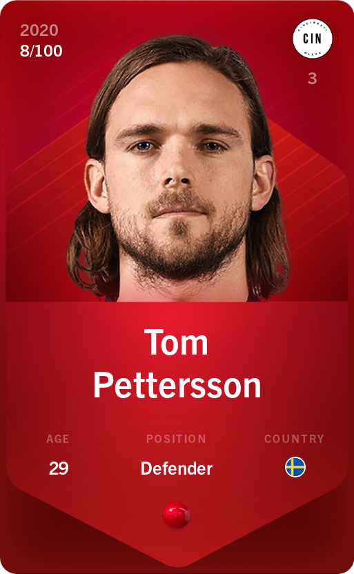 Sorare - Sorare Official - Tom Pettersson 2020-21 • Rare 8/100 - NFT # 64810038059677095160632680104043207391589368864907409933808514864649121027623