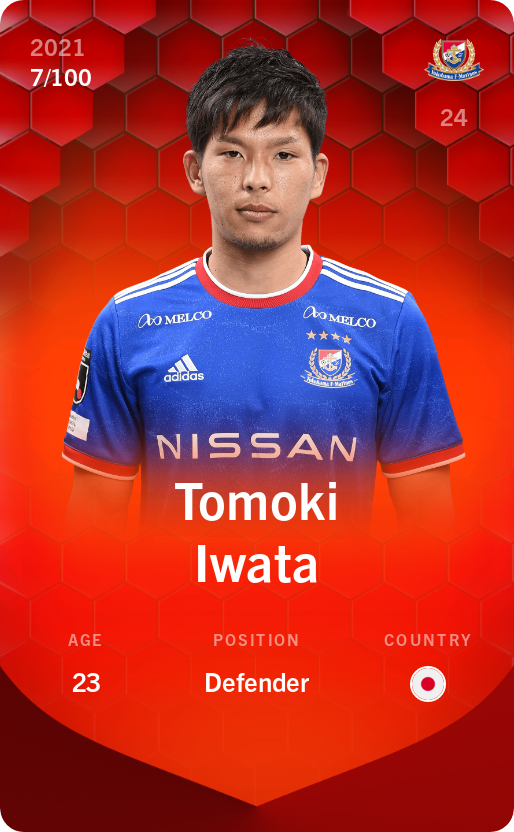 Sorare - Sorare Official - Tomoki Iwata 2021-22 • Rare 7/100 - NFT # 80176682411643000498491880310742947051536234745066915381621457512607570327004