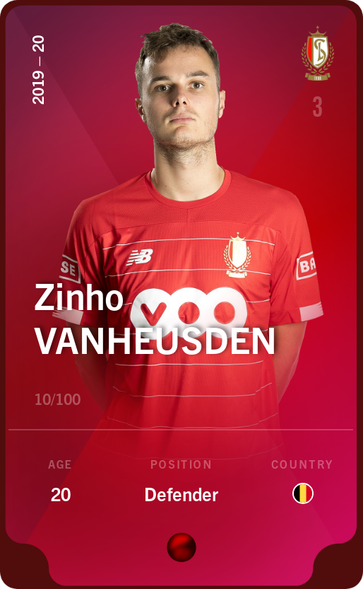 Sorare - Sorare Official - Zinho Vanheusden 2019-20 • Rare 10/100 - NFT # 26743458599063618004389061224643433374696467739091331458255043572281260624144