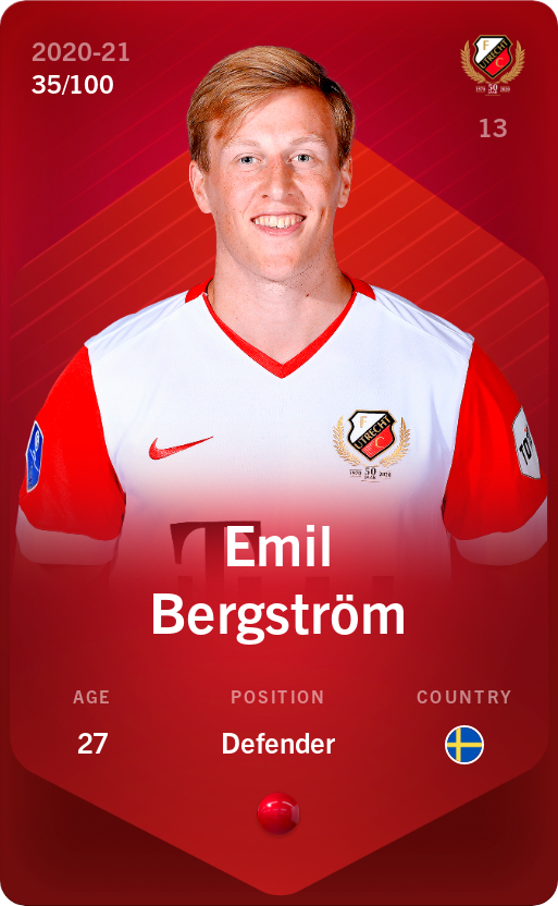 Sorare - Sorare Official - Emil Bergström 2020-21 • Rare 35/100 - NFT # 63779493964920898291980916543772012218321624531534398404364463671345034044601
