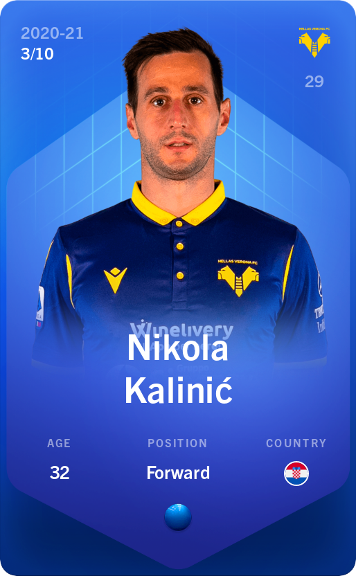 Sorare - Sorare Official - Nikola Kalinić 2020-21 • Super Rare 3/10 - NFT # 88055120299468398453002369761987519158802673884817857493992204442971764858978