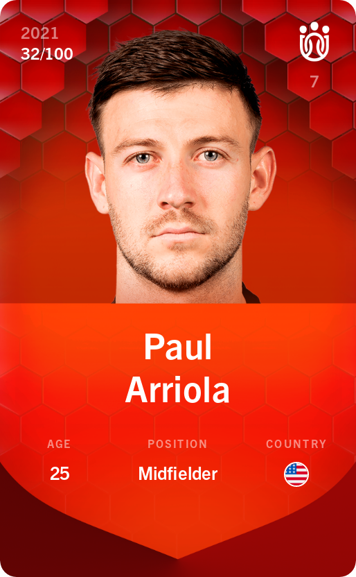 Sorare - Sorare Official - Paul Arriola 2021-22 • Rare 32/100 - NFT # 94987204240157576108117397067034620728381340632564255633186219878216313873607