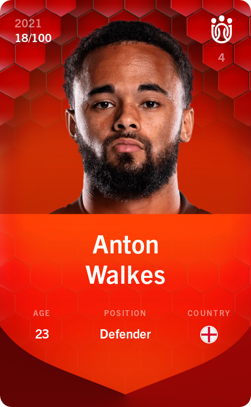 Sorare - Sorare Official - Anton Walkes 2021-22 • Rare 18/100 - NFT # 105670078368722673955040062837232193051009470557176624978163547141397049699168