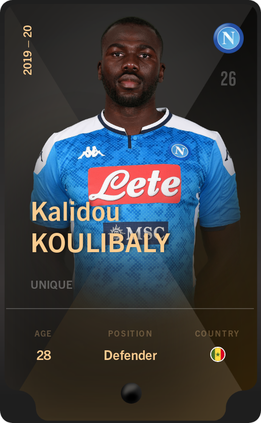 Sorare - Sorare Official - Kalidou Koulibaly 2019-20 • Unique - NFT # 87619854913530742991539802923147620664370314969367198966887346551058832430615