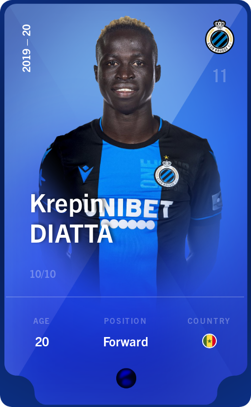 Sorare - Sorare Official - Krepin Diatta 2019-20 • Super Rare 10/10 - NFT # 16557328422373802884293273084893767150868230510577910479828607128769271535313