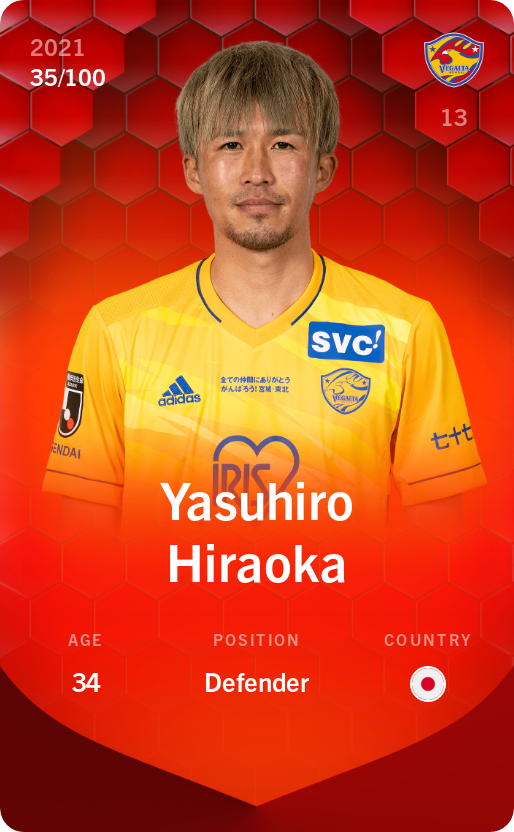 Sorare - Sorare Official - Yasuhiro Hiraoka 2021-22 • Rare 35/100 - NFT # 29420951244033565995914028838955344766546578274837312477864751434534825894378