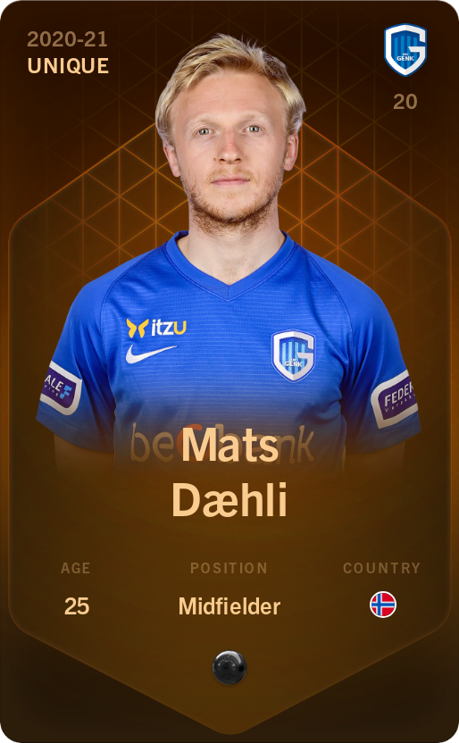 Sorare - Sorare Official - Mats Dæhli 2020-21 • Unique - NFT # 76788821407569905034666244968623193907174556666296963469447486400973826093850