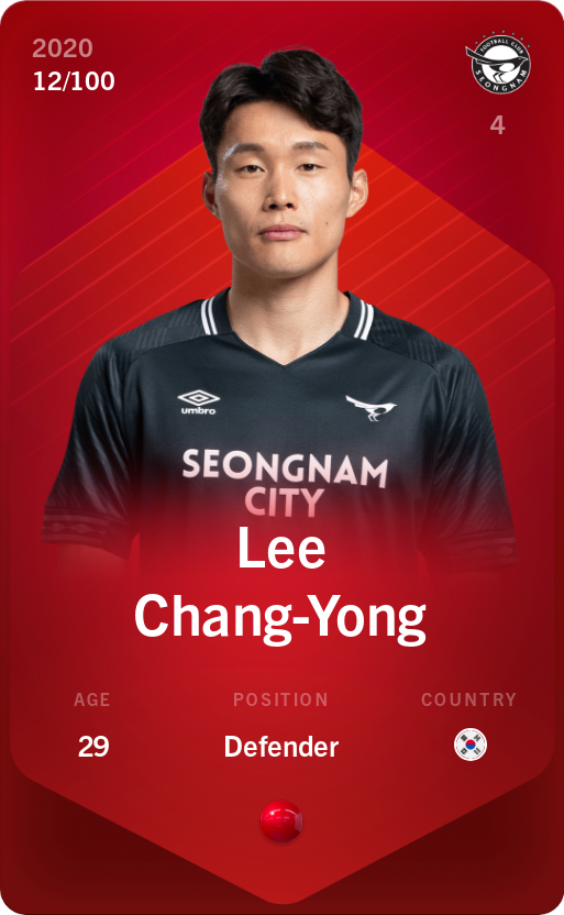 Sorare - Sorare Official - Lee Chang-Yong 2020-21 • Rare 12/100 - NFT # 46922085040714016216238004868391501828226537254251454910184721247727087436337