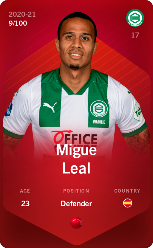 Sorare - Sorare Official - Migue Leal 2020-21 • Rare 9/100 - NFT # 12033284682131493017576124231731305401012236154696716655902591727859995820576