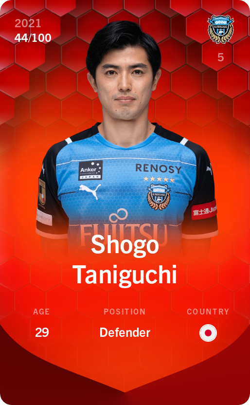 Sorare - Sorare Official - Shogo Taniguchi 2021-22 • Rare 44/100 - NFT # 88715189558704825001576149316355387686931290671743710357339802714136724968508
