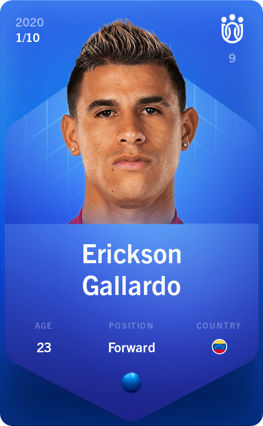 Sorare - Sorare Official - Erickson Gallardo 2020-21 • Super Rare 1/10 - NFT # 18796952928796529140517834055056302033835701018148263977608395839515943997652