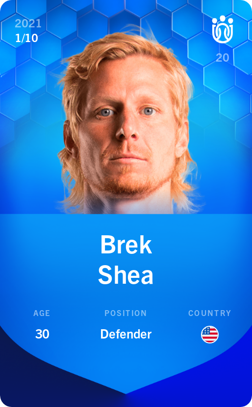 Sorare - Sorare Official - Brek Shea 2021-22 • Super Rare 1/10 - NFT # 11347147736563690562090894577697166765815516475966296827661536857356459010528