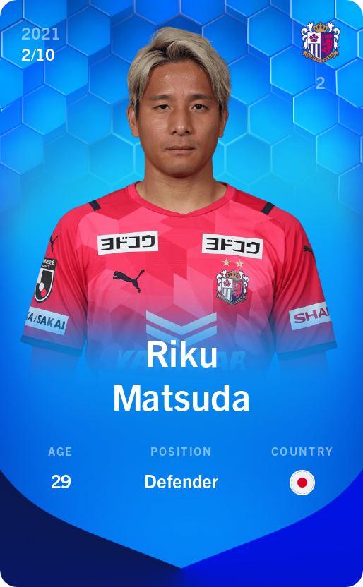 Sorare - Sorare Official - Riku Matsuda 2021-22 • Super Rare 2/10 - NFT # 108877556716847647814462995010829352226991807766901573933105577313918832700906