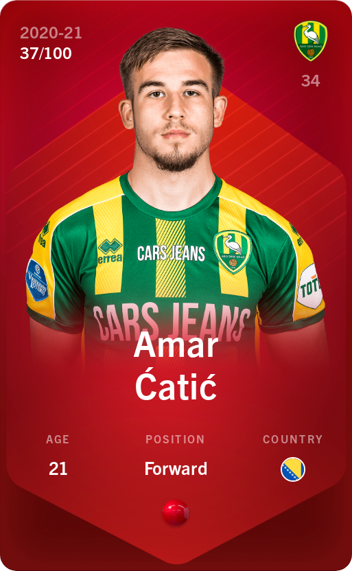 Sorare - Sorare Official - Amar Ćatić 2020-21 • Rare 37/100 - NFT # 84694132482827283947860012823828676644150803831908067934477058937424797663074