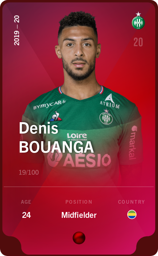 Sorare - Sorare Official - Denis Bouanga 2019-20 • Rare 19/100 - NFT # 23163785896360293418726775753989834814602920968970134899622278016656563806618