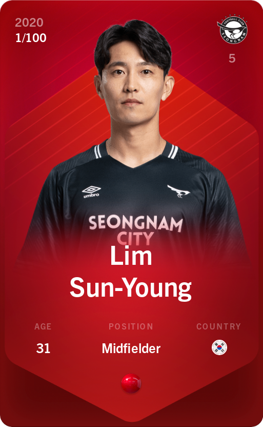 Sorare - Sorare Official - Lim Sun-Young 2020-21 • Rare 1/100 - NFT # 89223899519064001272338062171289388527848533358715713484233652818773208184694