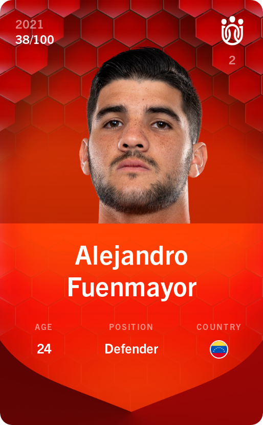 Sorare - Sorare Official - Alejandro Fuenmayor 2021-22 • Rare 38/100 - NFT # 96469105522538150740447775716040909244180020780123368635242431355379983360957