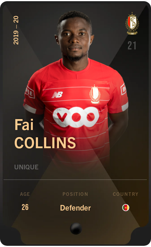 Sorare - Sorare Official - Fai Collins 2019-20 • Unique - NFT # 115573869459811613060654750010313258094297478330355221443268216156919810941393