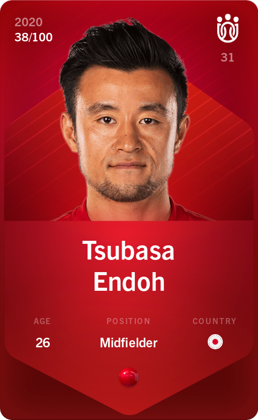 Sorare - Sorare Official - Tsubasa Endoh 2020-21 • Rare 38/100 - NFT # 11302457855177695304714793178896466305329894096002446334811445386384772780556