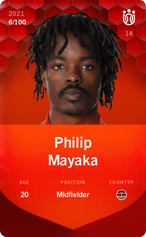 Sorare - Sorare Official - Philip Mayaka 2021-22 • Rare 6/100 - NFT # 93887175822649422932807947058182098596799625240027621253542079907043569183751