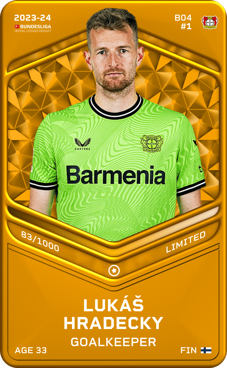 Lukáš Hradecky 2023-24 • Limited 83/1000