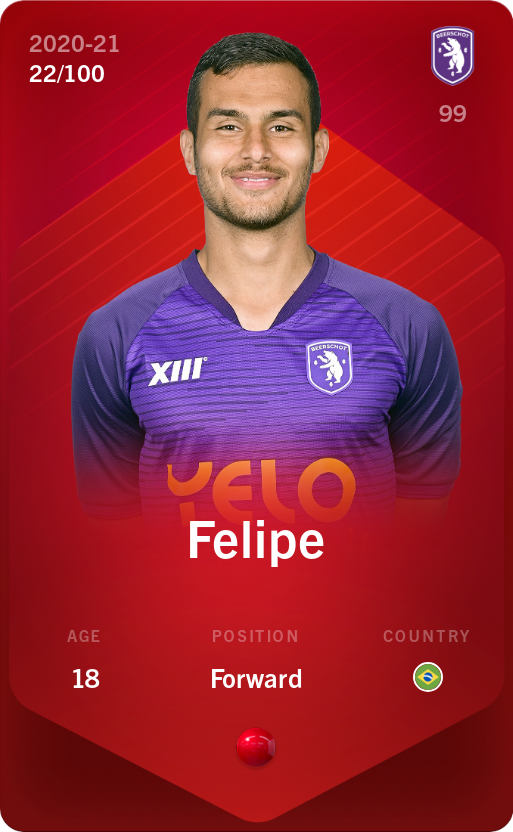 Sorare - Sorare Official - Felipe 2020-21 • Rare 22/100 - NFT # 100482269769350865265026159103901950556522664353376567747788487598430426292485
