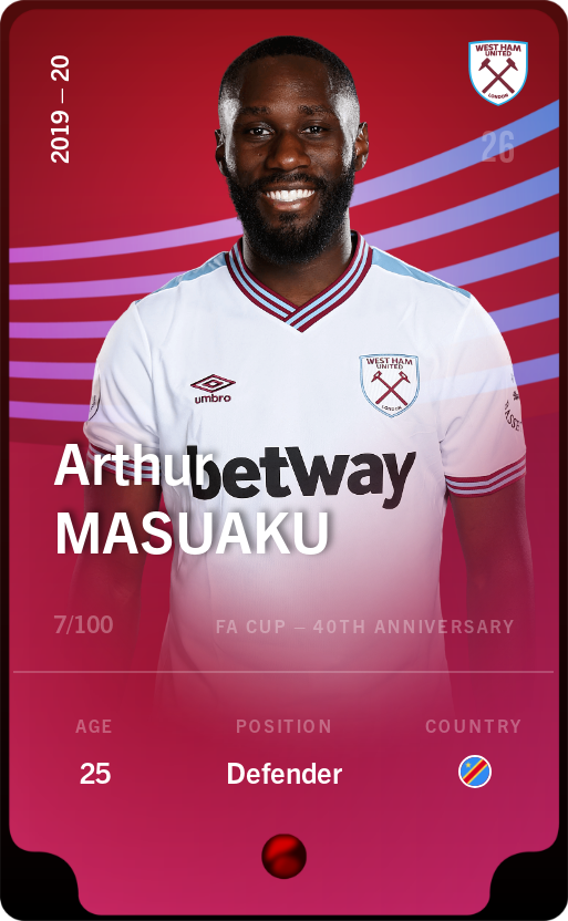 Sorare - Sorare Official - Arthur Masuaku 2019-20 • Rare 7/100 - NFT # 96814124743625119038590147135500968711977361535440697339383084250917458626895