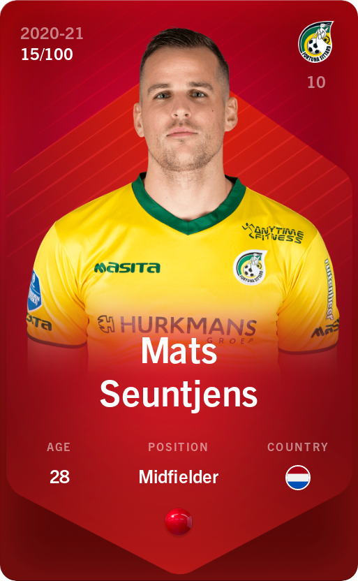 Sorare - Sorare Official - Mats Seuntjens 2020-21 • Rare 15/100 - NFT # 29329599888155715308330814728192700034142749442905632094253912248649743579194