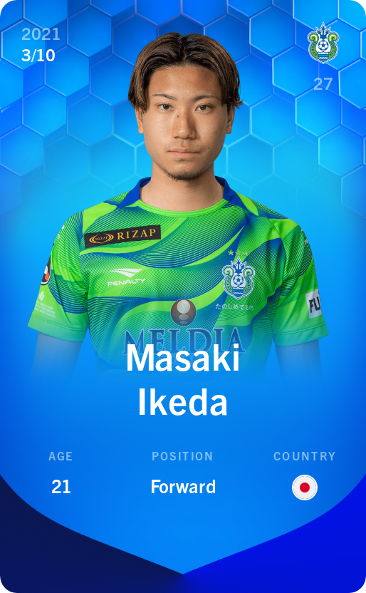 Sorare - Sorare Official - Masaki Ikeda 2021-22 • Super Rare 3/10 - NFT # 66026061138504231595343075477797577621327501607624212691063913959575394803512