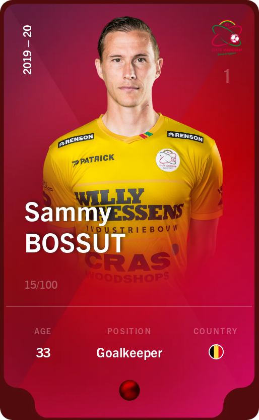 Sorare - Sorare Official - Sammy Bossut 2019-20 • Rare 15/100 - NFT # 24572750134173354266349077827698286332118197518013757516092611188277701849892