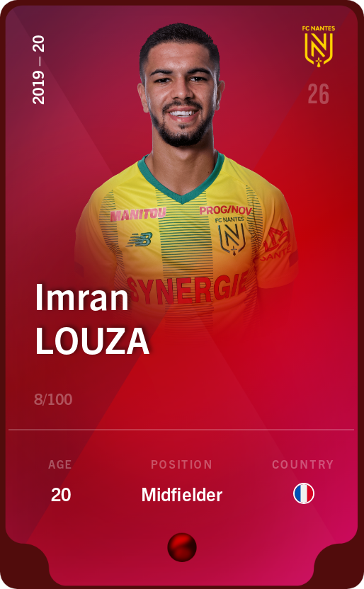 Sorare - Sorare Official - Imran Louza 2019-20 • Rare 8/100 - NFT # 68278567541752395640993031233126915785440061909010468101612850882020569046959