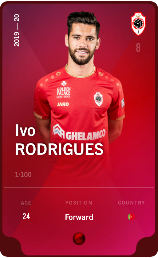 Sorare - Sorare Official - Ivo Rodrigues 2019-20 • Rare 1/100 - NFT # 32021595697155232830887424334974578926775088835251147662828005248661393473592