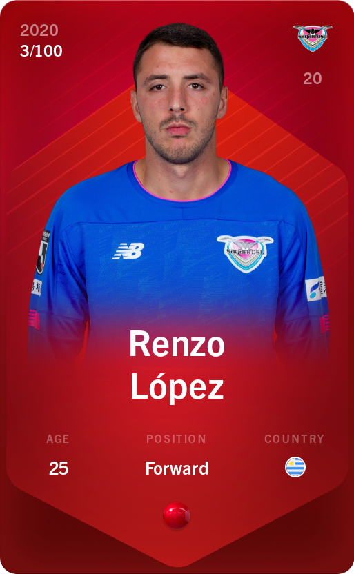 Sorare - Sorare Official - Renzo López 2020-21 • Rare 3/100 - NFT # 69488152591913839838852047073489760336941926378307718411564044365294722507192