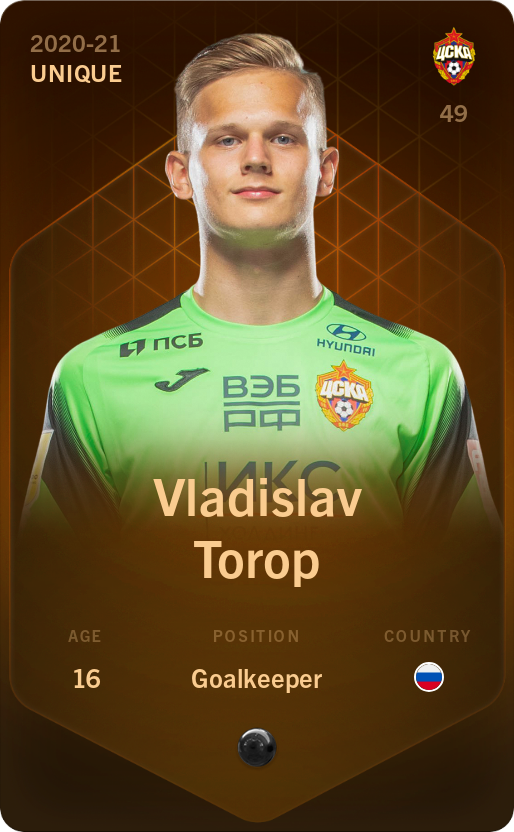 Sorare - Sorare Official - Vladislav Torop 2020-21 • Unique - NFT # 45943242509036923735564761706404466796984689235185343203814786104864562407932