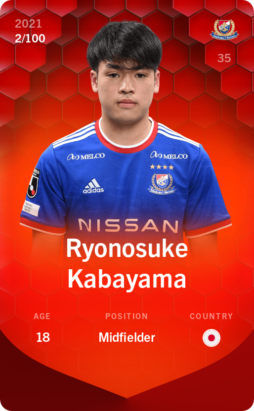 Sorare - Sorare Official - Ryonosuke Kabayama 2021-22 • Rare 2/100 - NFT # 34451200599287452557552064287461547257608215947205841398672202789886212846461