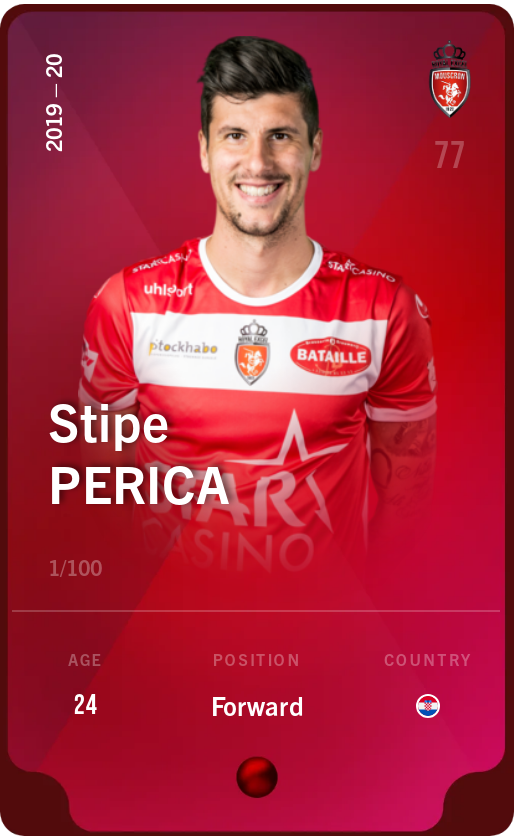 Sorare - Sorare Official - Stipe Perica 2019-20 • Rare 1/100 - NFT # 110199397023178765409524632223143848812402761907006397835827488533907600716338