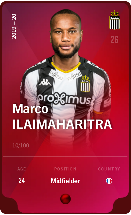 Sorare - Sorare Official - Marco Ilaimaharitra 2019-20 • Rare 10/100 - NFT # 5757330584412513139291736912742021159084235757233613886186913170635661117020