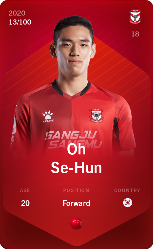 Sorare - Sorare Official - Oh Se-Hun 2020-21 • Rare 13/100 - NFT # 36060456561130345779186838311328527899821156730228720217765795767330183456903