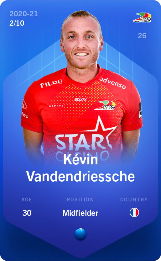 Sorare - Sorare Official - Kévin Vandendriessche 2020-21 • Super Rare 2/10 - NFT # 7475344463081577619511246886924970655999932828117429454586533789639947444746
