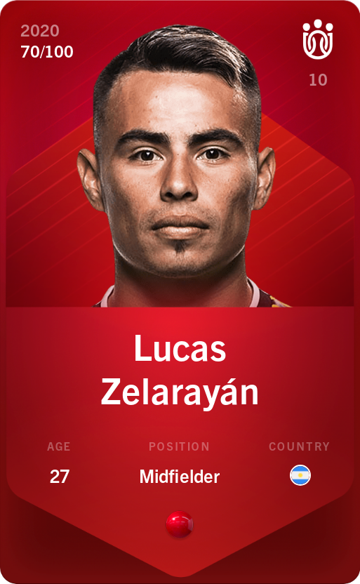 Sorare - Sorare Official - Lucas Zelarayán 2020-21 • Rare 70/100 - NFT # 22630600424725308126385078789630196328154450304672482035167013866812470199034