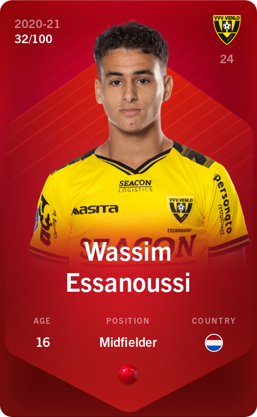 Sorare - Sorare Official - Wassim Essanoussi 2020-21 • Rare 32/100 - NFT # 55858509232064159393412484343231332029245136160050698488615796591324542106362