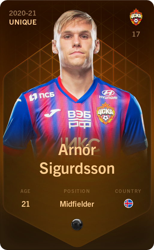 Sorare - Sorare Official - Arnór Sigurdsson 2020-21 • Unique - NFT # 35590337884985779588260255572009251601554433899444075654103713346055800982012