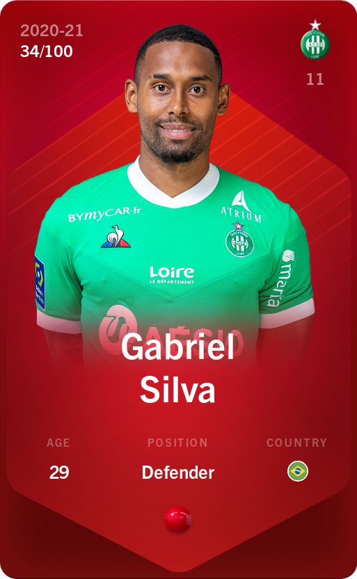 Sorare - Sorare Official - Gabriel Silva 2020-21 • Rare 34/100 - NFT # 89472307968007495313781409411830475534036473725404681344897392963127059886634