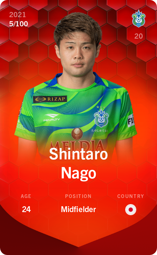 Sorare - Sorare Official - Shintaro Nago 2021-22 • Rare 5/100 - NFT # 71210184922914113884823893795028398487554013085168733589984426154701604292563