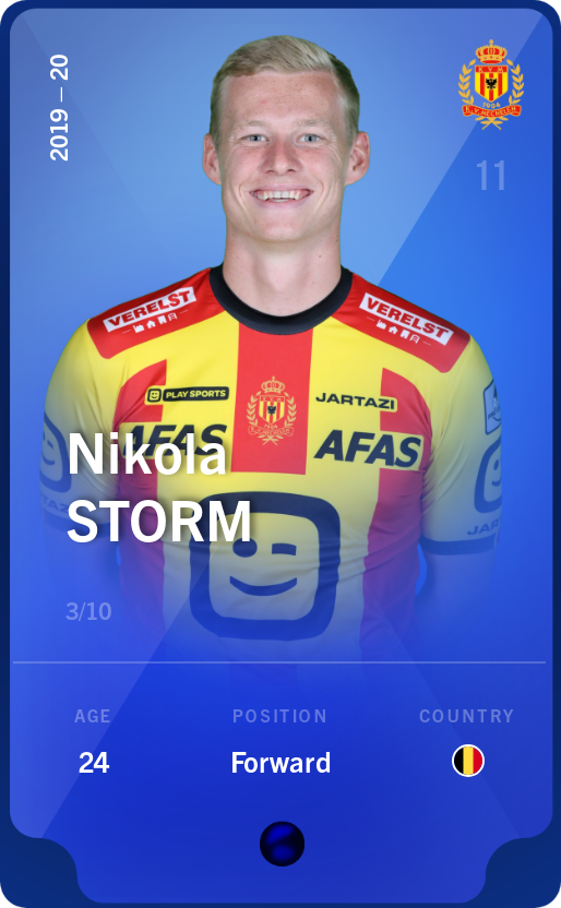 Sorare - Sorare Official - Nikola Storm 2019-20 • Super Rare 3/10 - NFT # 89168195659247879413553963413946931596647401302235437432772057254171263330493