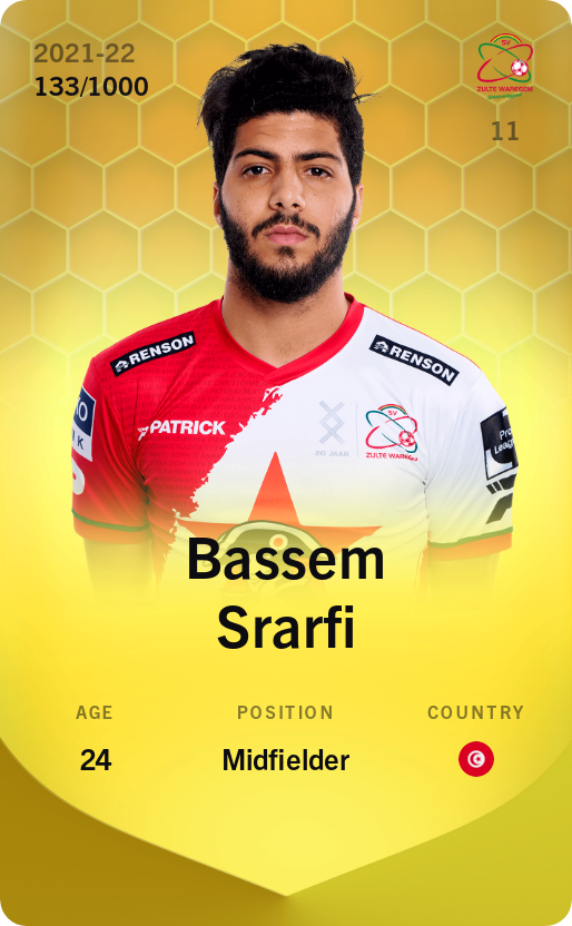 Sorare - Sorare Official - Bassem Srarfi 2021-22 • Limited 133/1000 - NFT # 67008416720727659370869583170534005144358412556966858805143743011760905043580