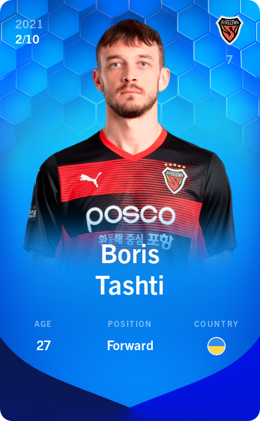 Sorare - Sorare Official - Boris Tashti 2021-22 • Super Rare 2/10 - NFT # 33952648008126513795972611038711939520000063485484333950769170633862983453557