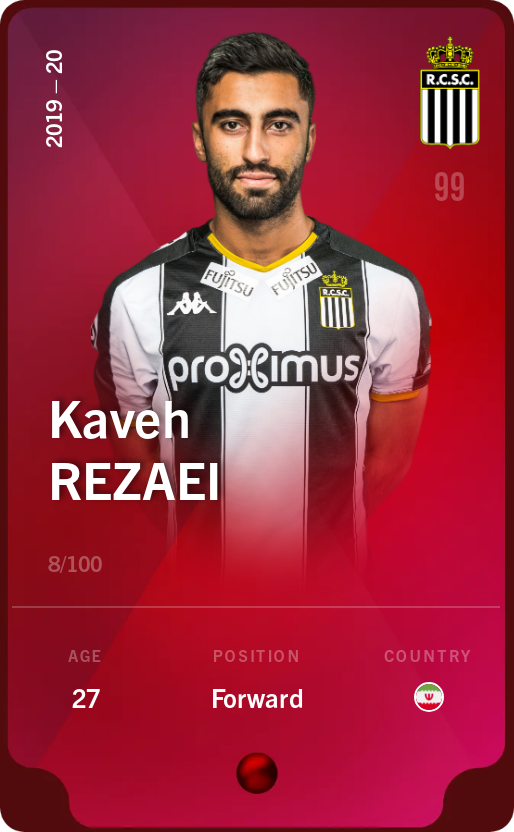 Sorare - Sorare Official - Kaveh Rezaei 2019-20 • Rare 8/100 - NFT # 59900909157893402795640170544967695408683454795296240681011897162945546894737